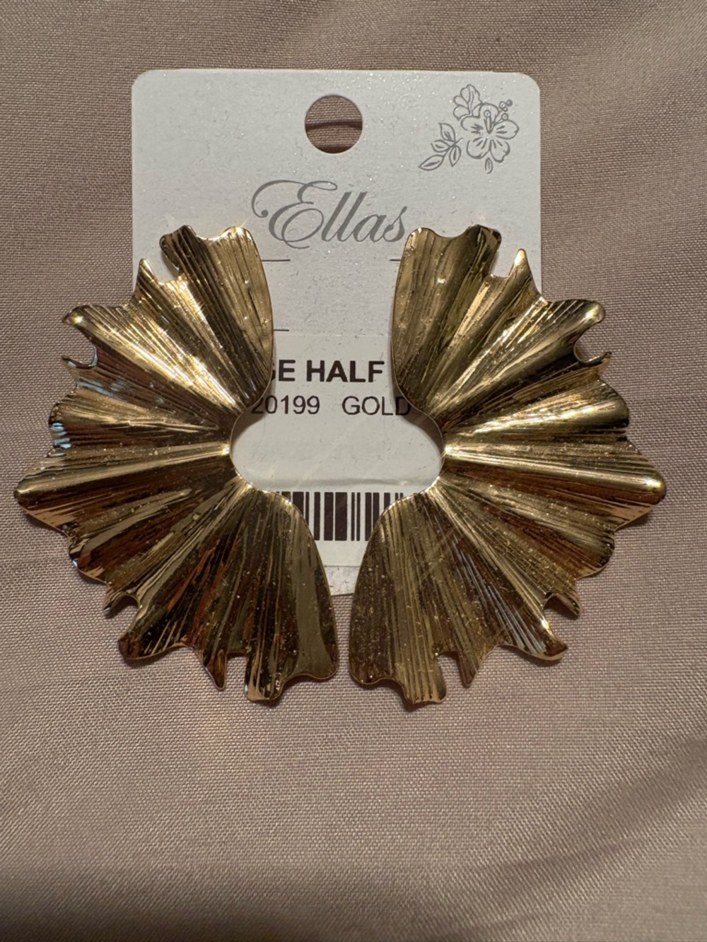 Ella Gold Fan-Shaped Statement Earrings